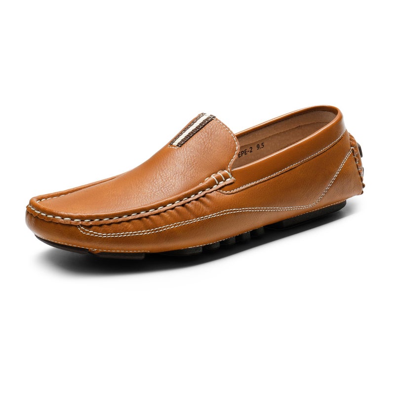 Bruno Marc Men's Driving Moccasins Penny Loafers Slip on Loafer Shoes,Size 10,Tan,BM-Pepe-2 - Image 1